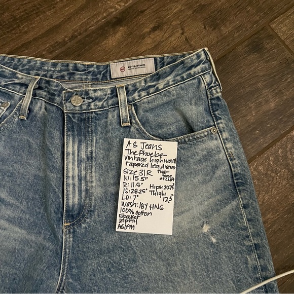AG Jeans ‘The Phoebe’ High Rise Straight / Crop in 18 Years Harnessed Light Wash - Picture 10 of 10